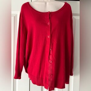 Worthington red lightweight cardigan sweater 1X